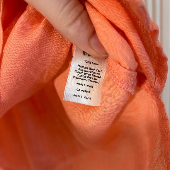 Talbots 100% Linen Salmon Top - Picture 3 of 5